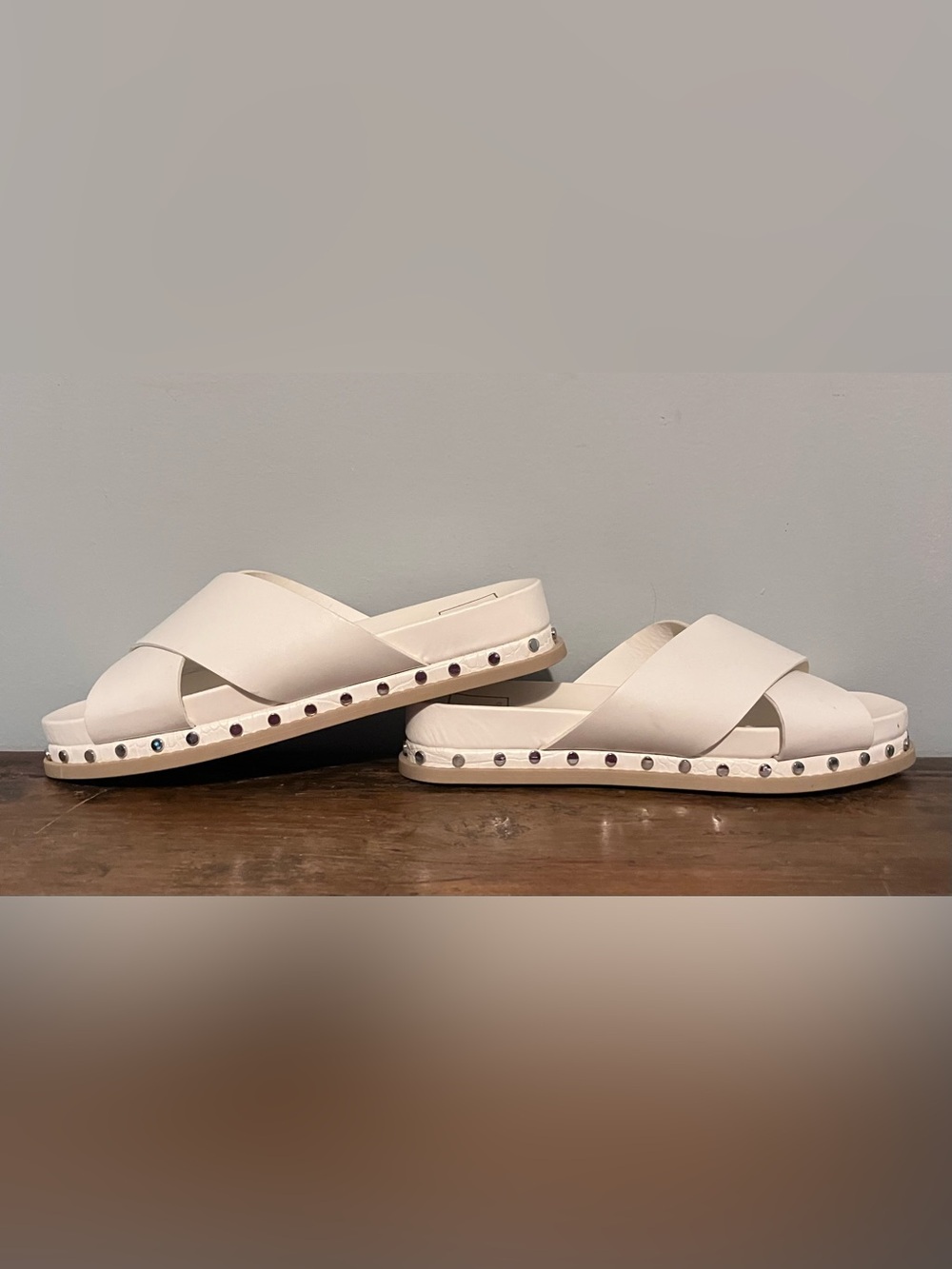Dolce Vita Gracy off-white crisscross platform slide sandals - Picture 2 of 5